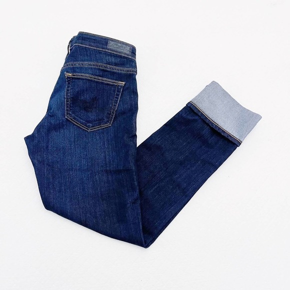 AG The Stevie Cuff Slim Straight Cuffed Dark Wash Denim SZ25 - Picture 3 of 6